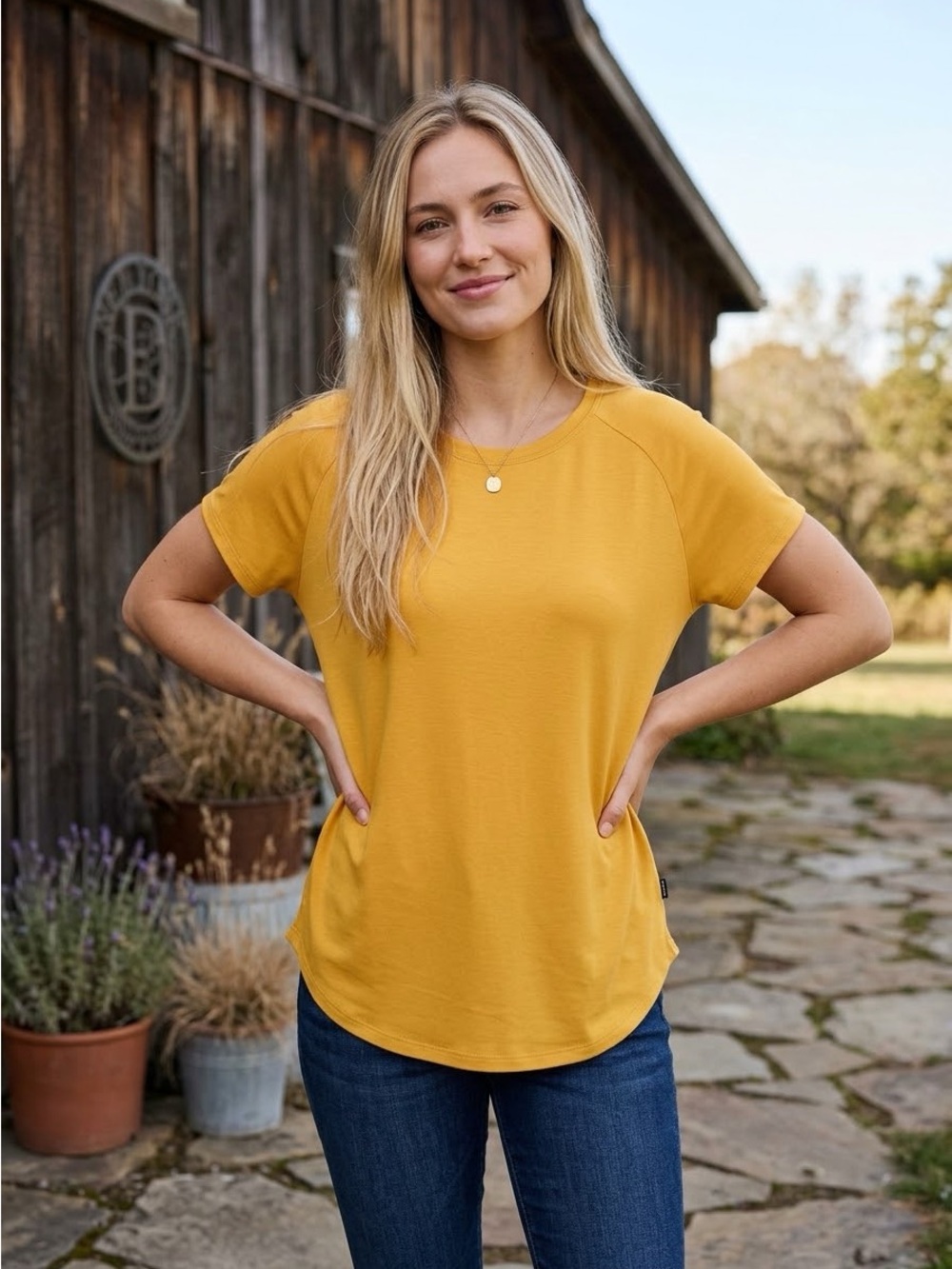OUTDOOR AFRO x REI CO-OP Trail T-Shirt Shoreline Gold Hiking Performance Top